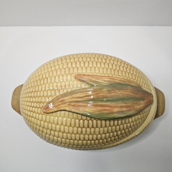 Vintage Retro Pfaltzgraff Lidded Corn Shaped Casserole Dish Kitshy Casserole - Picture 3 of 11